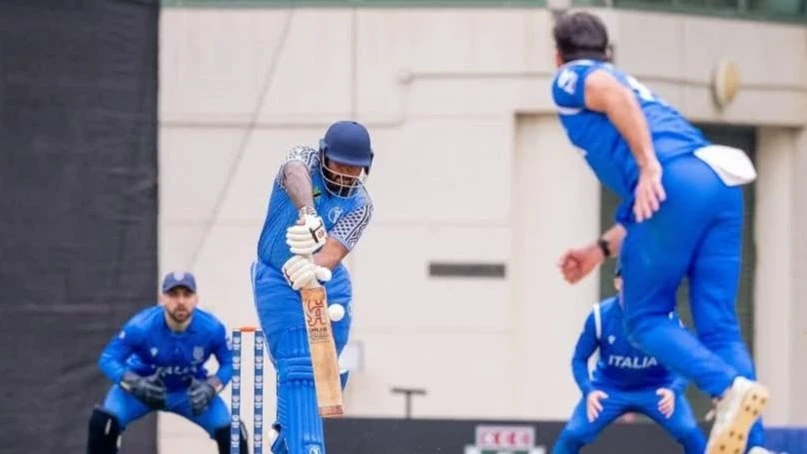 Tanzania's senior national cricketer (C) took a shot against Italy when they met in the 2025 ICC Men's Cricket World Cup Challenge League B second-leg clash in Hong Kong last weekend.