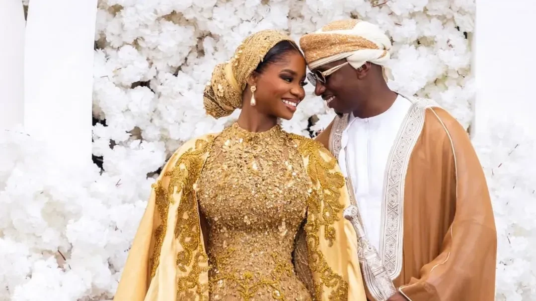 Juma Mussa Mkambala, popularly known as Juma Jux (R), and Priscilla Ojo pictured during their stunning Nikkah ceremony held over the weekend in Dar es Salaam.