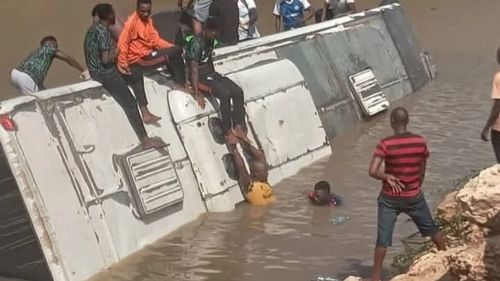 Dodoma Jiji FC players assisted from the team bus after an accident near Nangurukuru