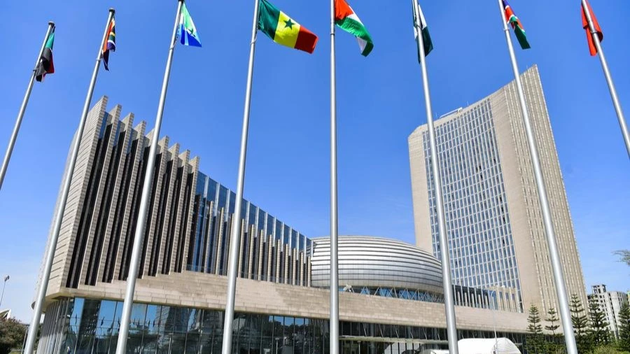 This photo taken on Feb 13, 2025 shows the buildings of the African Union Headquarters in Addis Ababa, capital of Ethiopia.