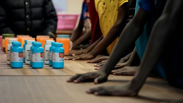 Children collect anti-retroviral drugs at the Nyumbani Children's Home orphanage in Nairobi that is heavily reliant on foreign donations, on Thursday, Feb. 6, 2025.

 