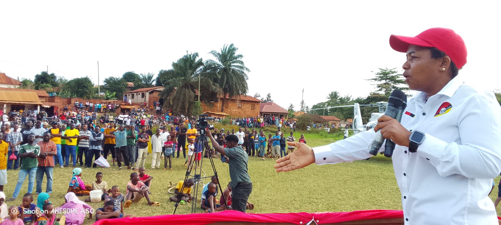 Yosepher Komba, an aspirant for the Muheza parliamentary seat on the opposition Chauma ticket, pictured yesterday addressing a rally called by the party. 