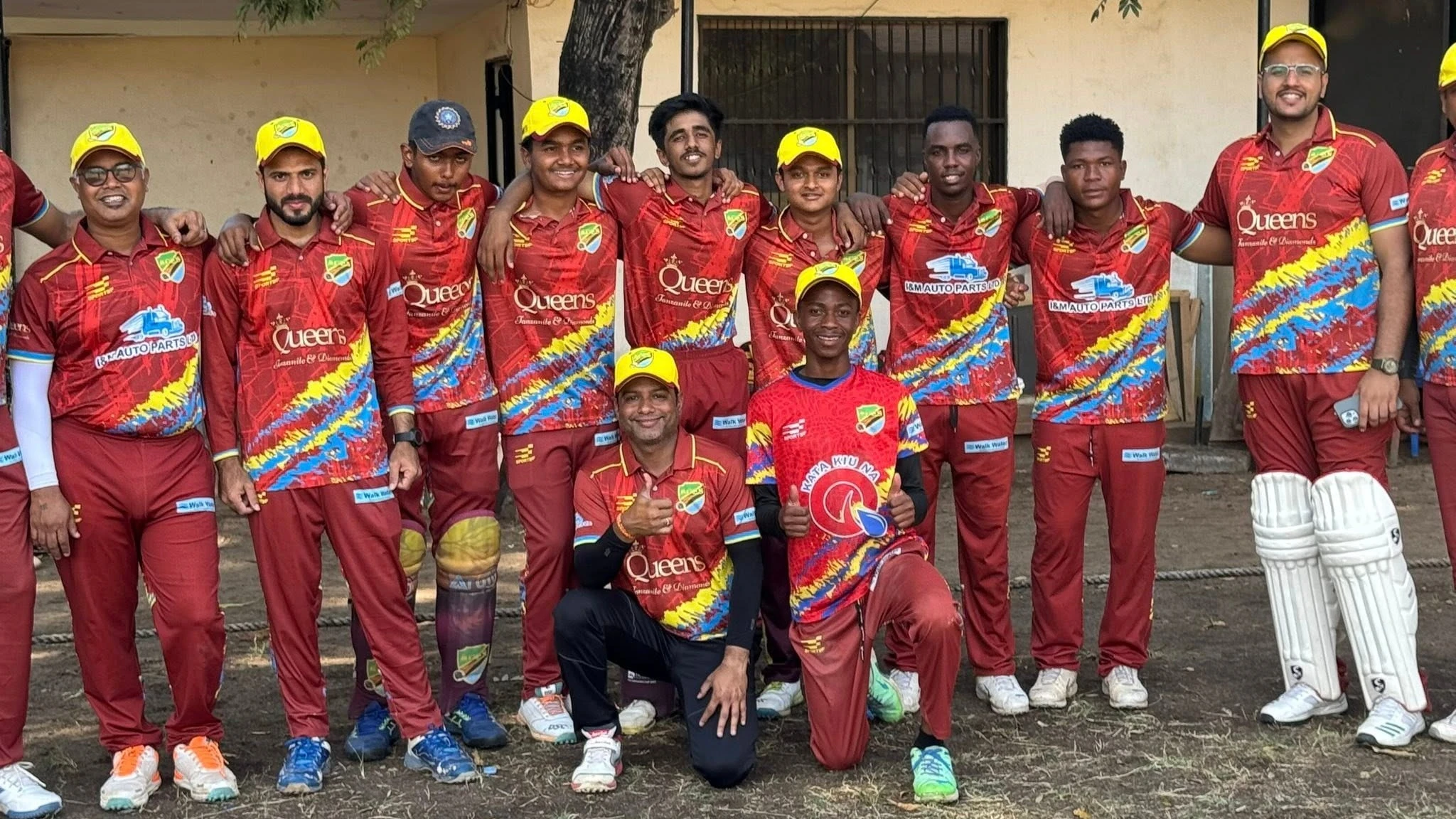 Aces B outfit's cricketers pose for a picture when they took part in one of the past tournament's ties in Dar es Salaam. 