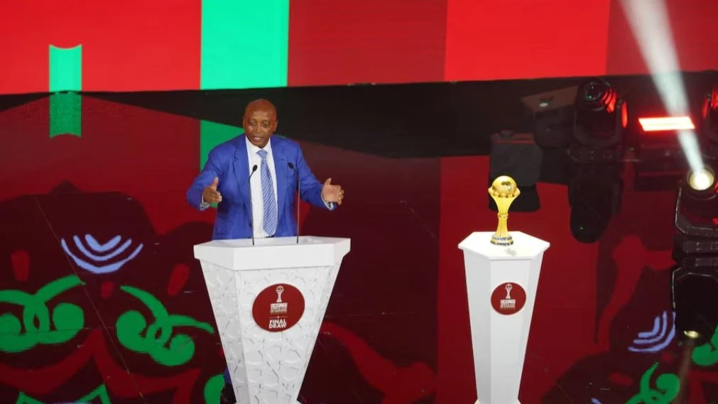 President of the Confederation of African Football Patrice Motsepe during theAfrica Cup of Nations finals draw at the Theatre National Mohammed V, in Rabat, Morocco onJanuary 27, 2025 