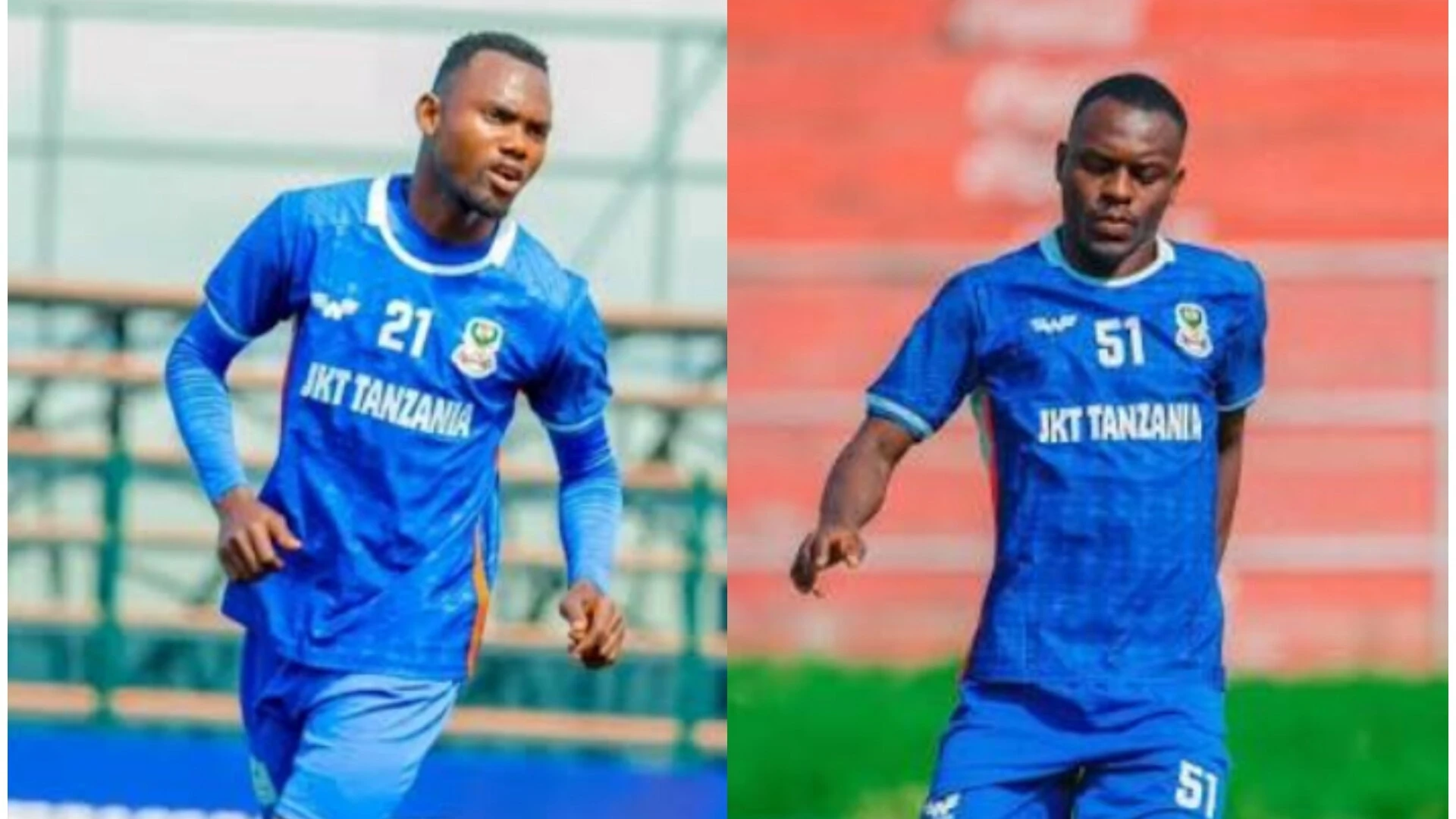 Wachezaji wa kikosi cha JKT Tanzania, Salehe Karabaka na Paul Peter.