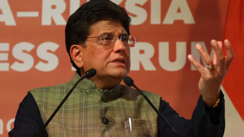 India's Trade Minister Piyush Goyal speaks at the India-Russia Business Forum in New Delhi, India, December 4, 2025. 
