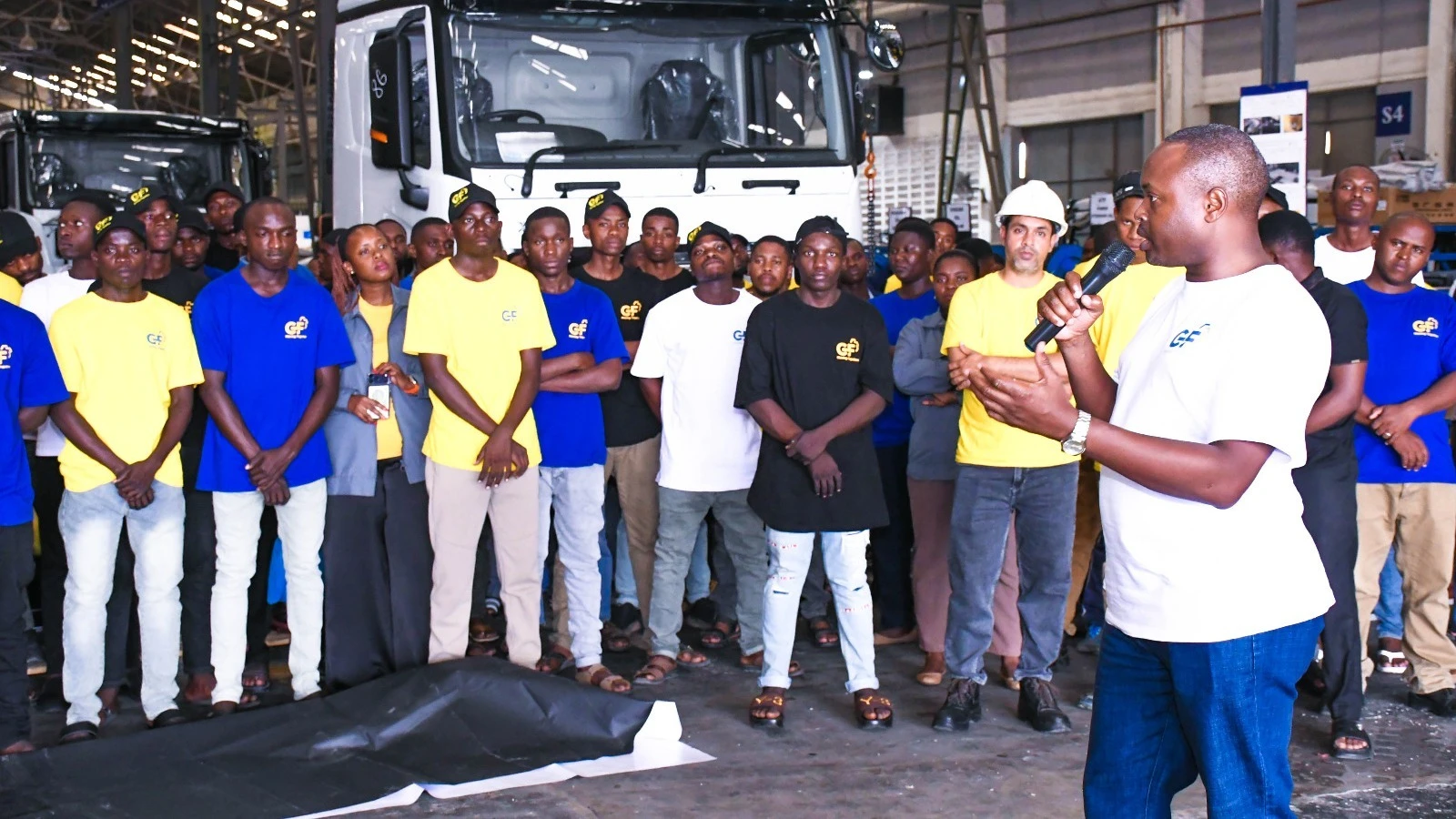 General Manager Ezra Mereng speaks to the employees