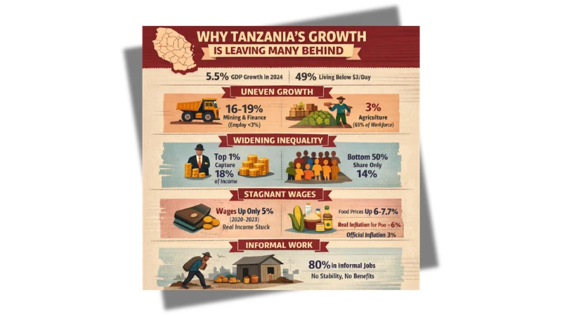 Growth failing to translate into broad   gains for majority Tanzanians, analysis 