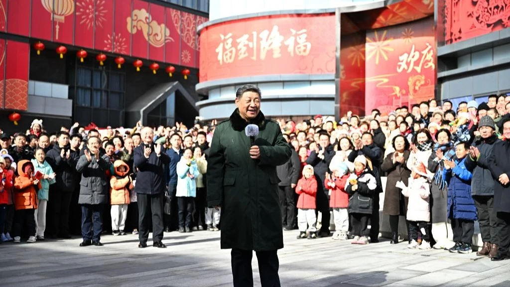 Chinese President Xi Jinping, also general secretary of the Communist Party of China Central Committee and chairman of the Central Military Commission, extends Spring Festival greetings to Chinese people at home and abroad ahead of the festival while visi