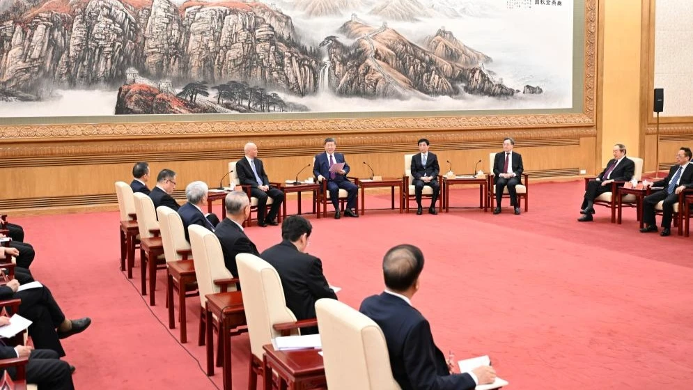 Xi Jinping, general secretary of the Communist Party of China (CPC) Central Committee, also Chinese president and chairman of the Central Military Commission, attends an annual gathering with non-CPC personages ahead of the Spring Festival,