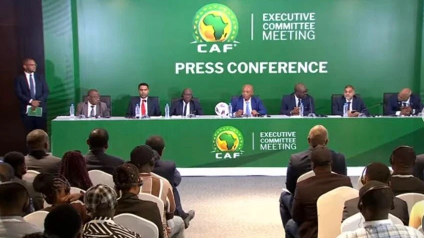 CAF President Dr Patrice Motsepe (center) during the CAF Executive Committee (ExCo) meeting held in Dar es Salaam last Friday.