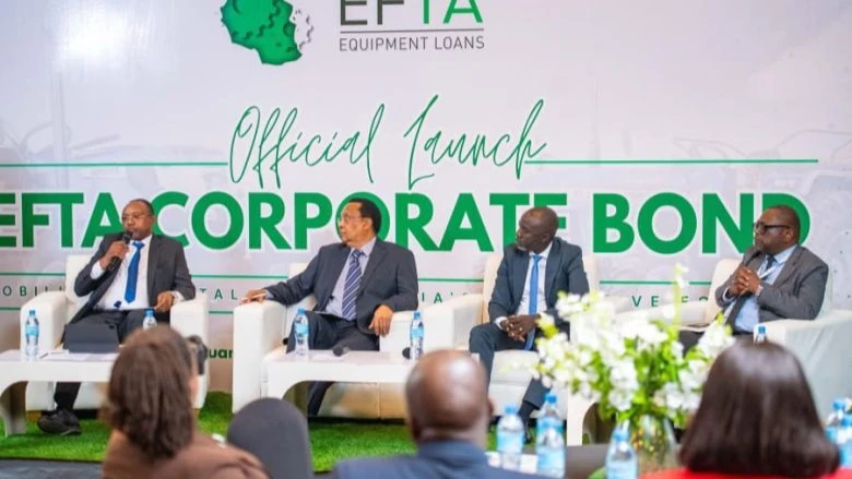 Panelists contributing during a discussion session at the launch of the TZS 50 billion EFTA Corporate Bond in Dar es Salaam, highlighting the importance of long-term capital in strengthening productive sectors and developing Tanzania’s capital markets.

