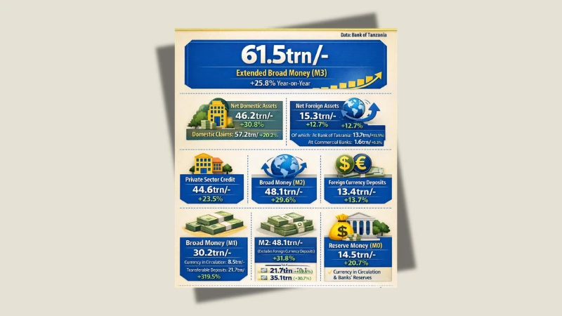 BoT: Private sector lending accelerates  money supply to 62.5trn/- in December 